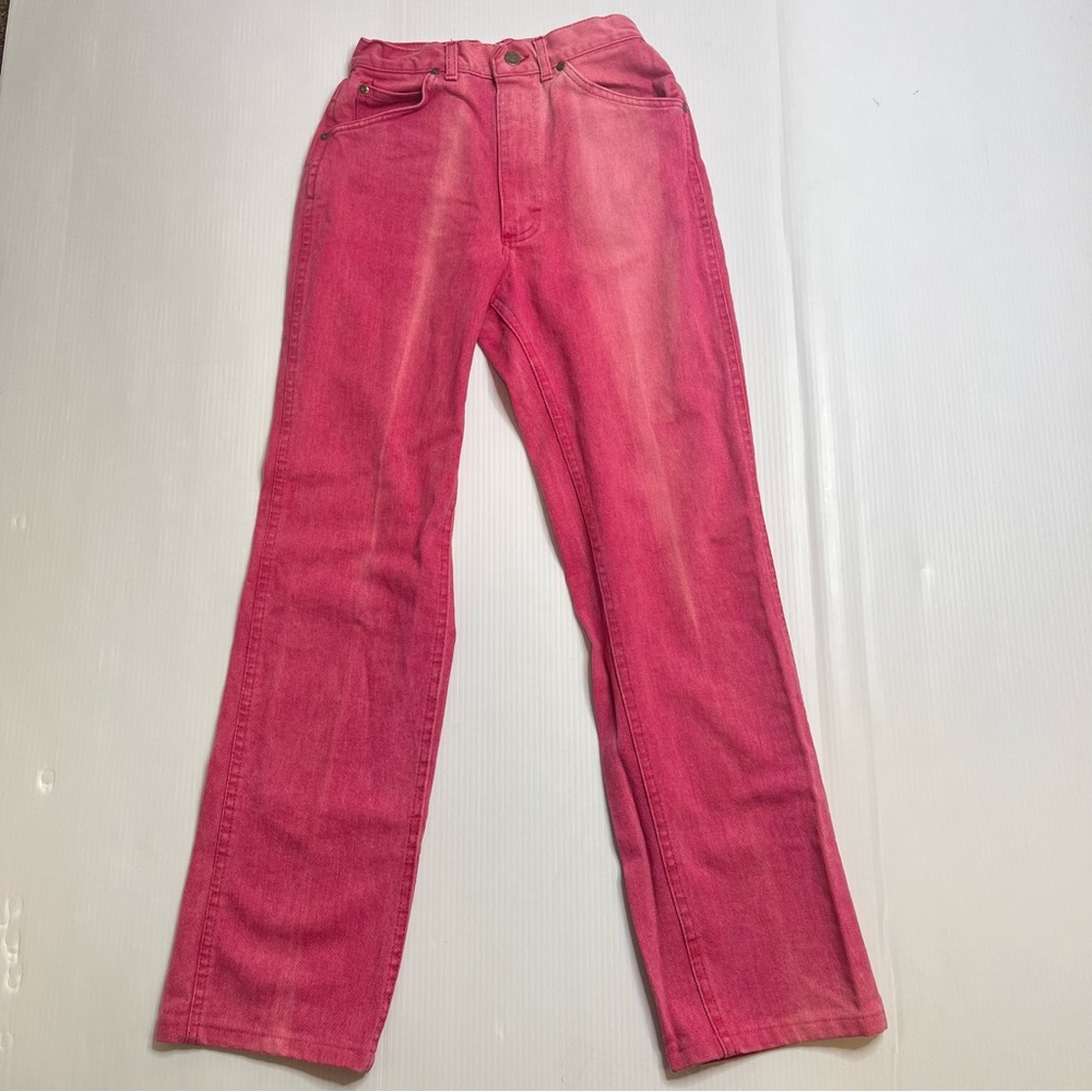 Lee Vintage 1992 Y2k Pink Distressed High Waisted Mom Straight Leg Denim Jeans